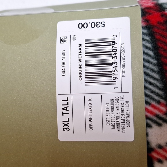 NEW! Men's 2pc Big & Tall Plaid Microfleece Pajama PJ Set, Cream - Goodfellow - Picture 8 of 8